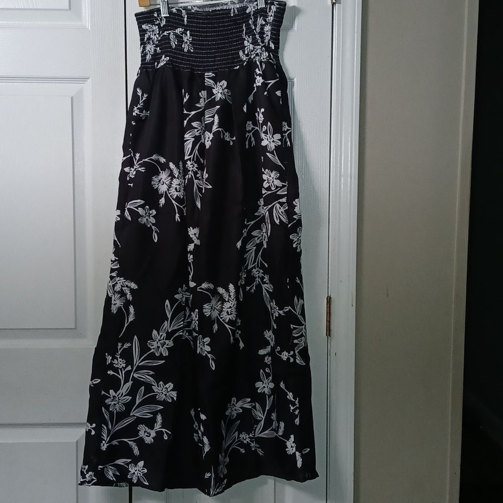 Tropical wide waist band pull-on floral print wide leg comfy pants Sz XXL NWOT